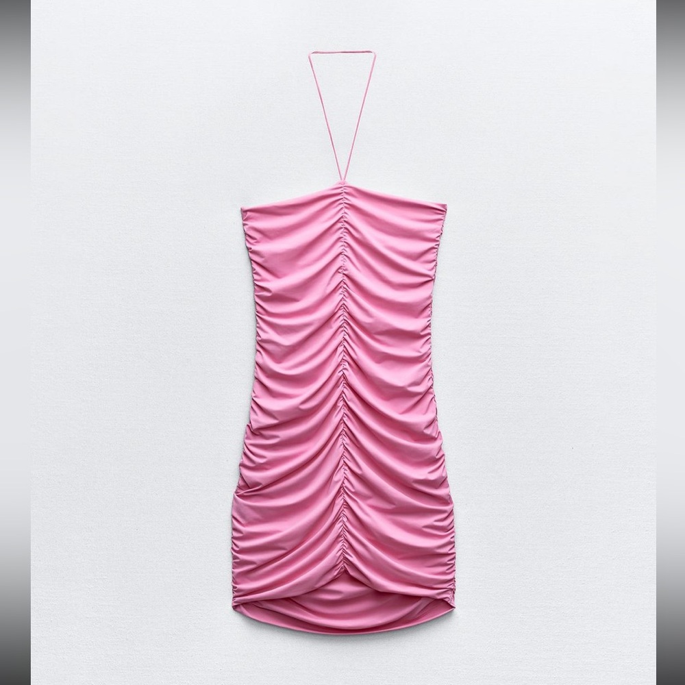 Zara polyamide ruched dress - Picture 4 of 13